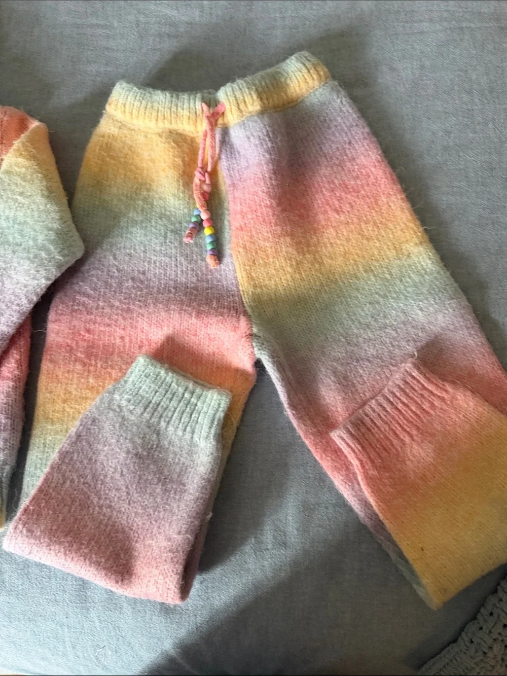 Pastel Rainbow Knit Sweater & Jogger Set-Lola and the boys size 8